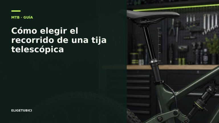 Medición del recorrido de una tija telescópica de MTB