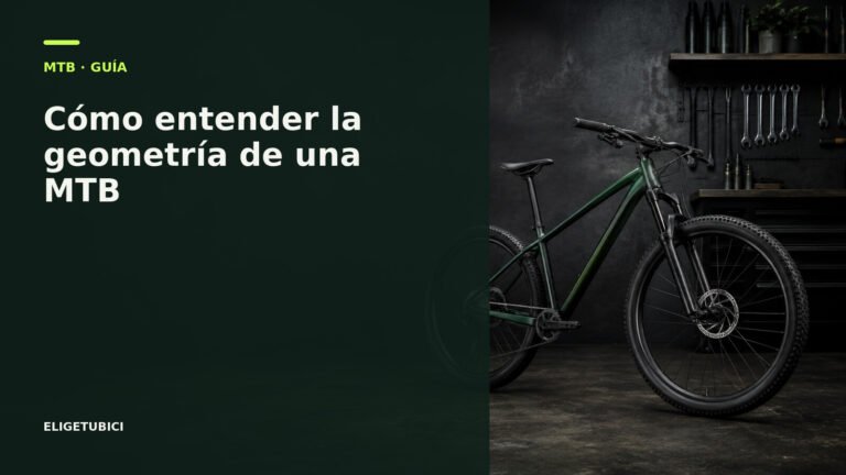 Geometría de una bicicleta MTB con reach stack y ángulos
