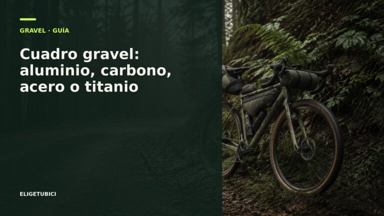 Cuadro de bicicleta gravel para comparar aluminio carbono acero y titanio