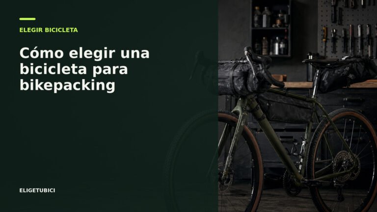 Bicicleta de bikepacking equipada con bolsas de cuadro y sillín