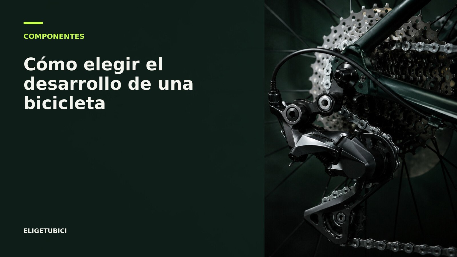 Plato y cassette de bicicleta usados para calcular el desarrollo