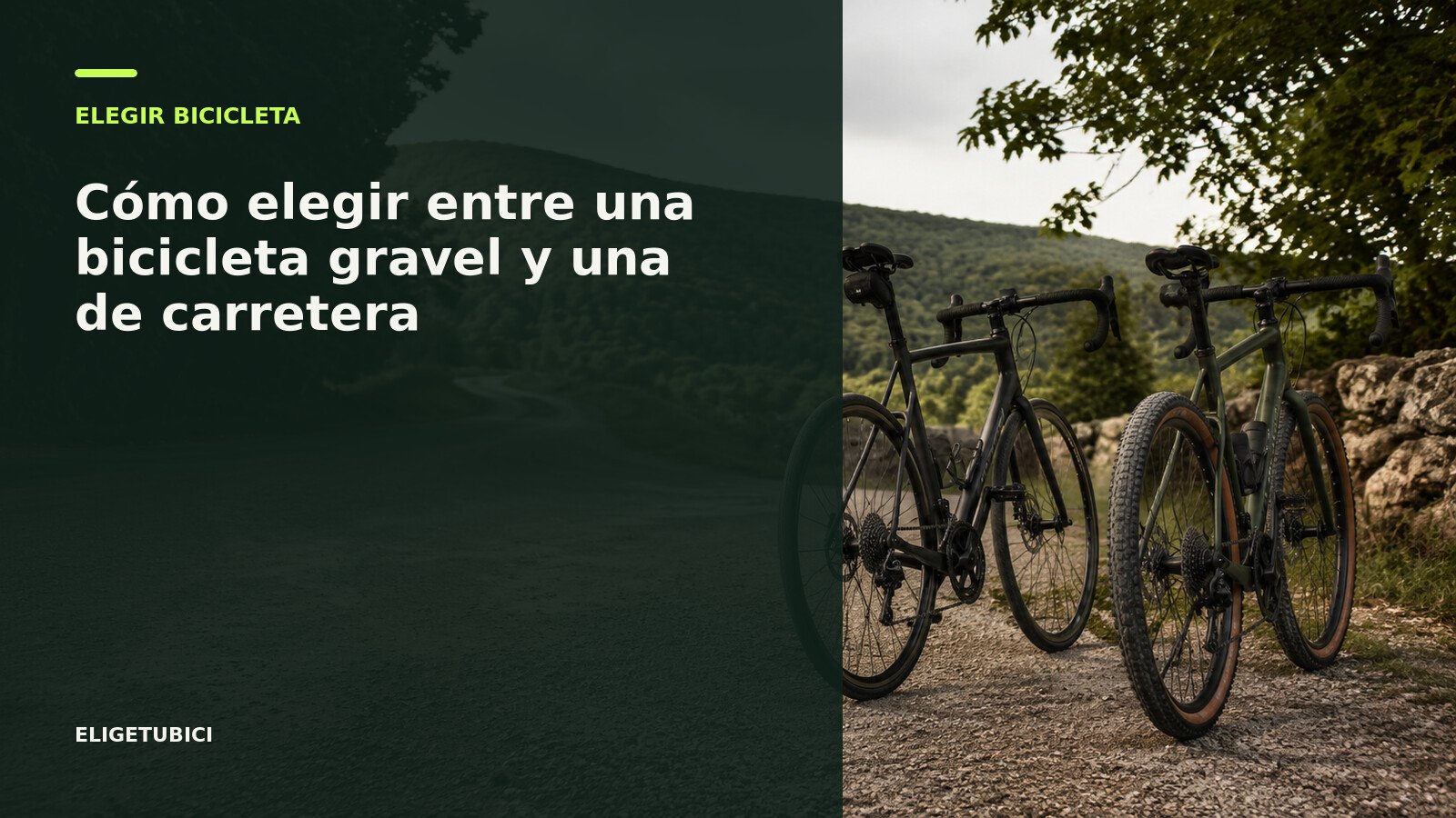 Bicicleta gravel y bicicleta de carretera preparadas para rutas diferentes