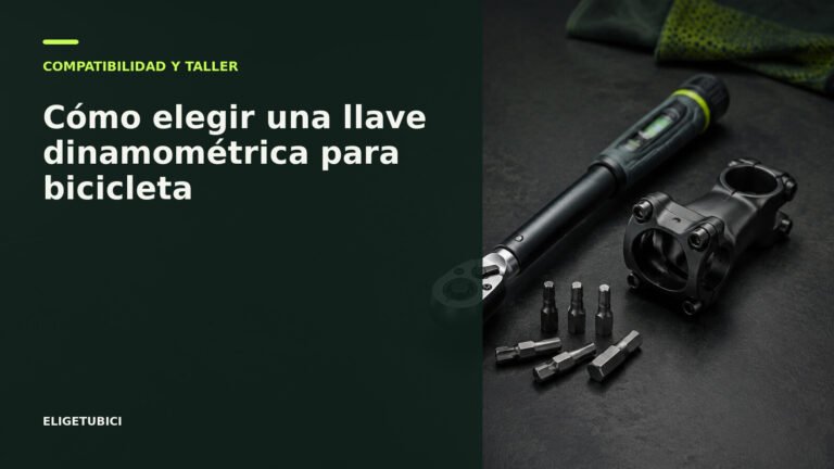 Llave dinamométrica ajustando una potencia de bicicleta