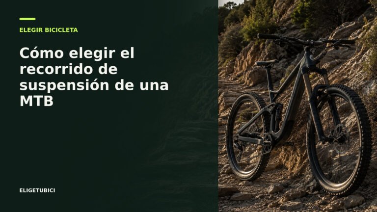 Horquilla de suspensión de bicicleta de montaña en un sendero