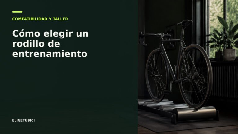 Bicicleta instalada en un rodillo inteligente de transmisión directa