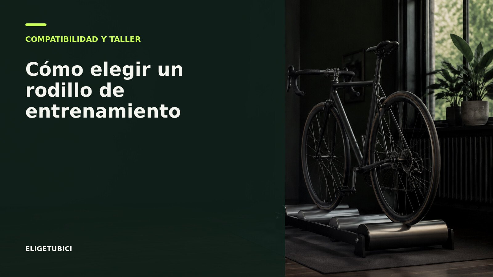 Bicicleta instalada en un rodillo inteligente de transmisión directa