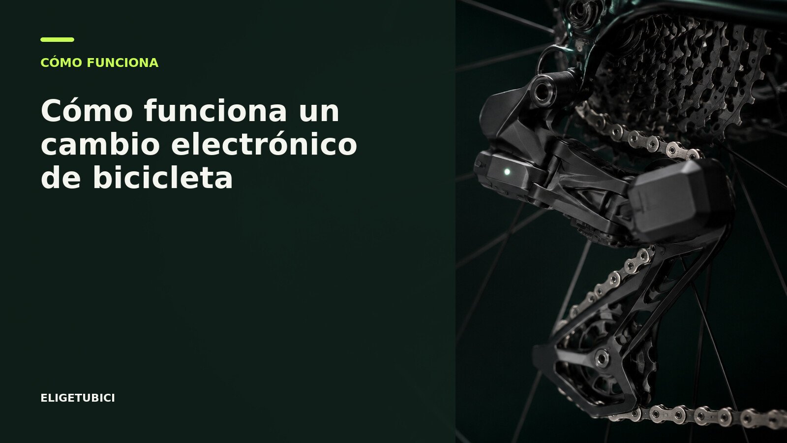 Cambio electrónico moderno instalado en una bicicleta